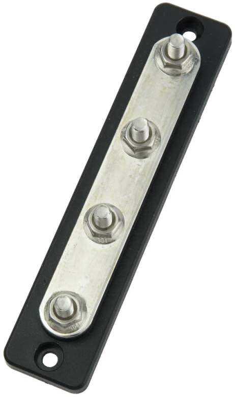 CommonBus Dual 1/4" Stud + Ten #8 Screws - 150 Amp w-Cover, Retail Pack