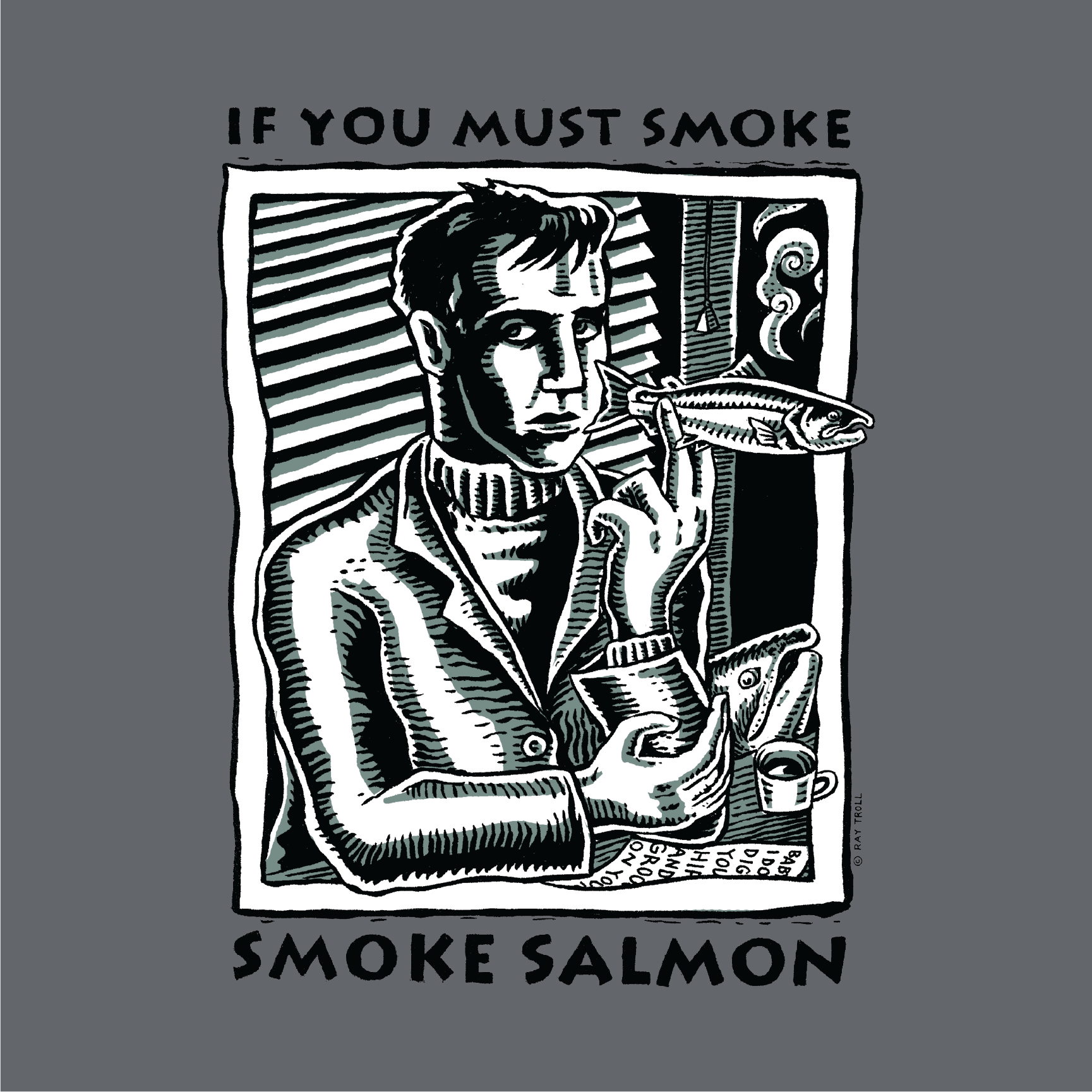 Ray Troll Smoke Salmon – Hoodie