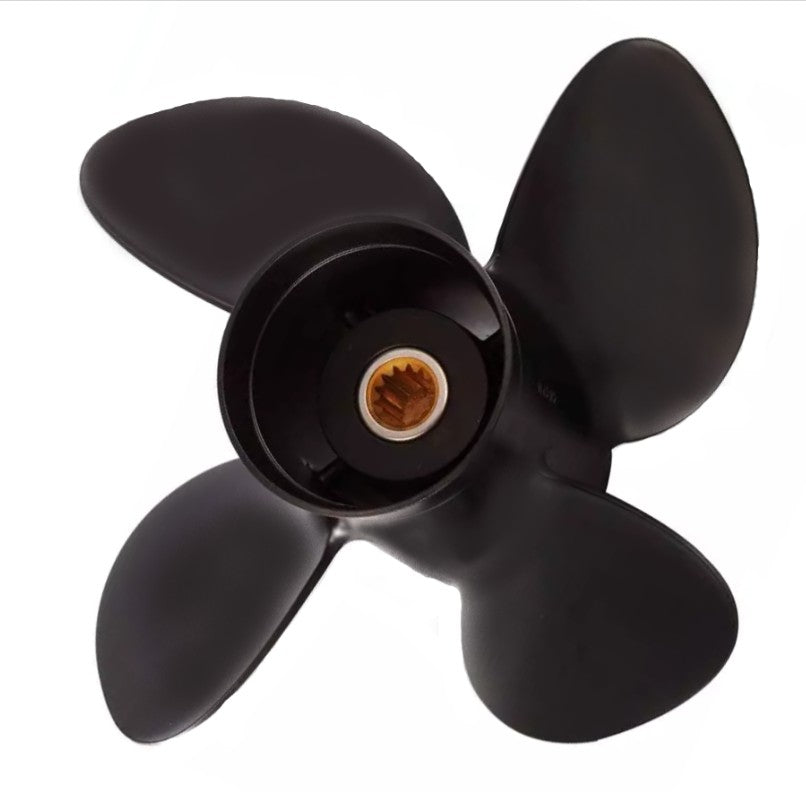 13.75 Dia. 13 Pitch 4 Blade RH Aluminum Propeller Fits 40-140 HP 4 1/4" Large Gearcase Model AR-4