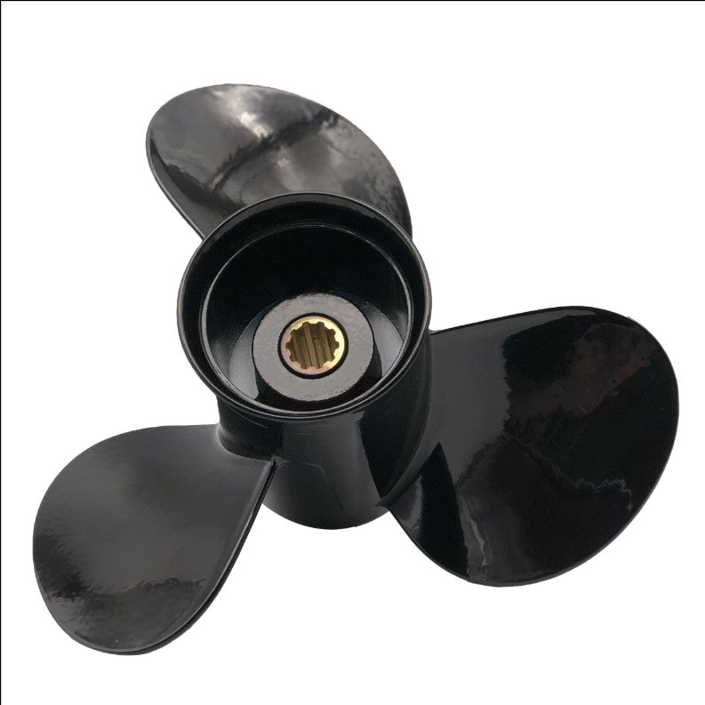 9.875 Dia. 10 Pitch 3 Blade RH Aluminum Propeller Fits 25-30 HP 3" Gearcase (10-Spline & Thru Hub Exhaust)  Model AR-3