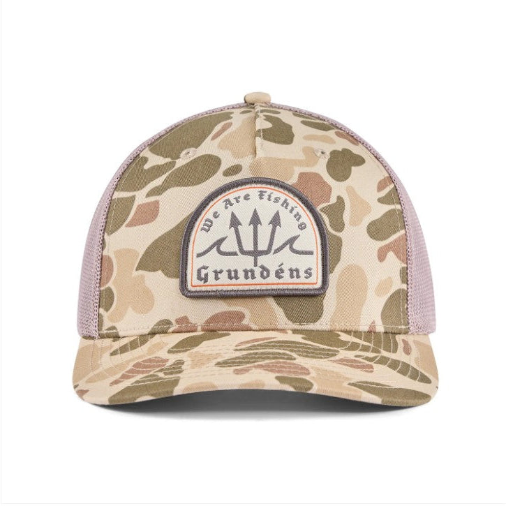 Grundens Poseidon Trucker Hat, Harvest Camo