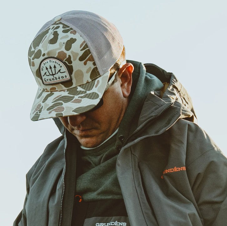 Grundens Poseidon Trucker Hat, Harvest Camo