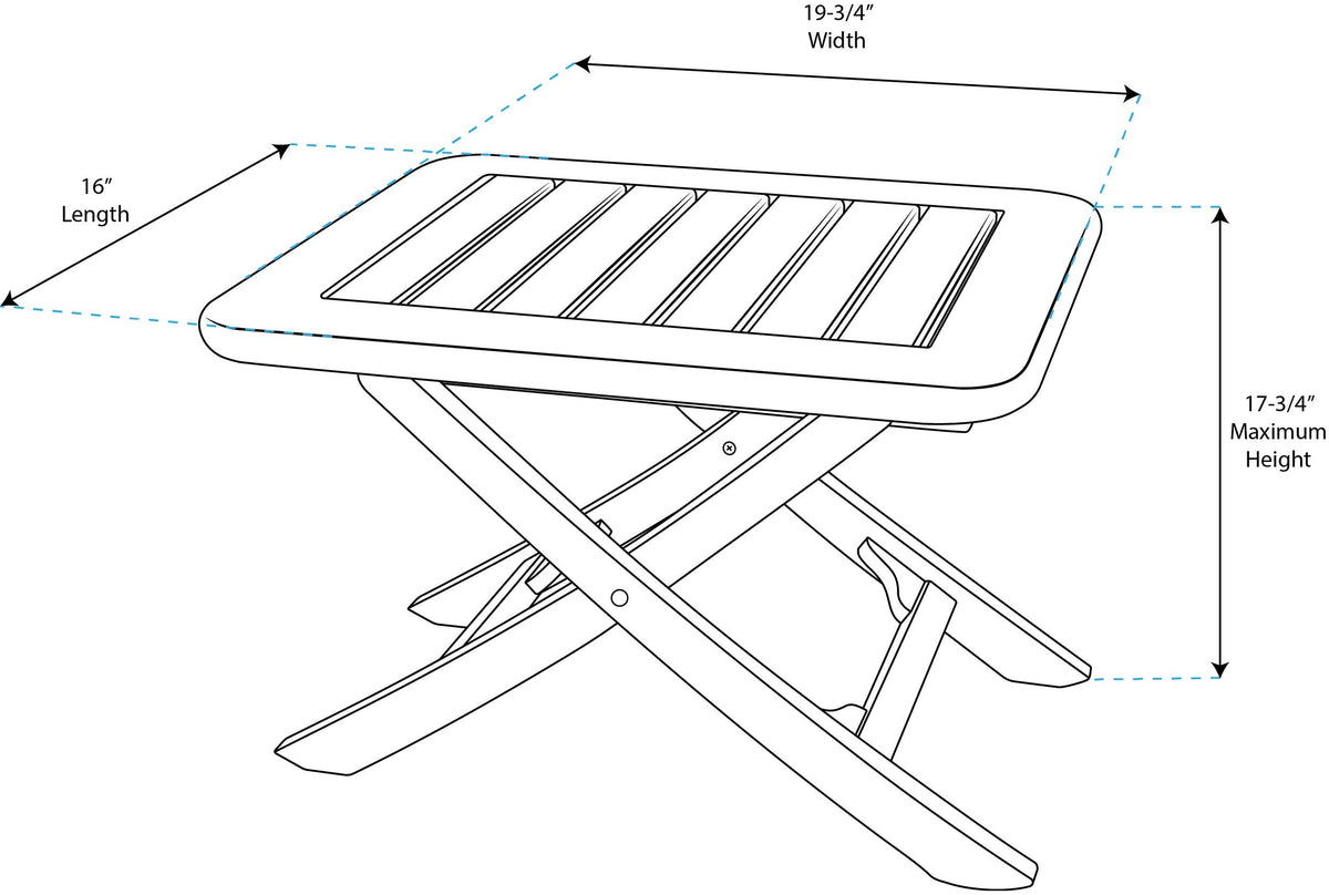 Premium Grade Teak Small Adjustable Slat Top Table