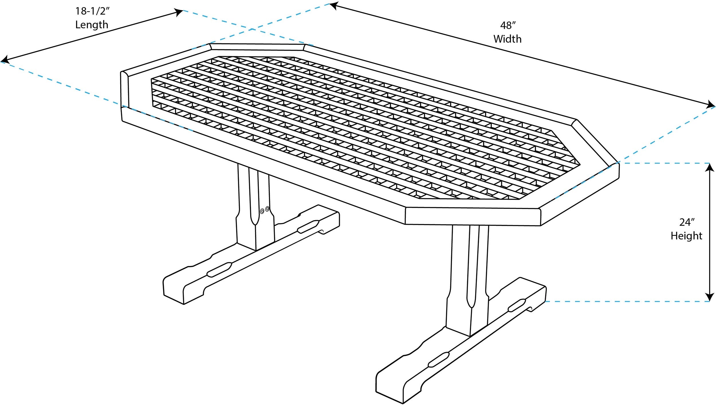 48" Premium Grade Teak Coffee Grate Table
