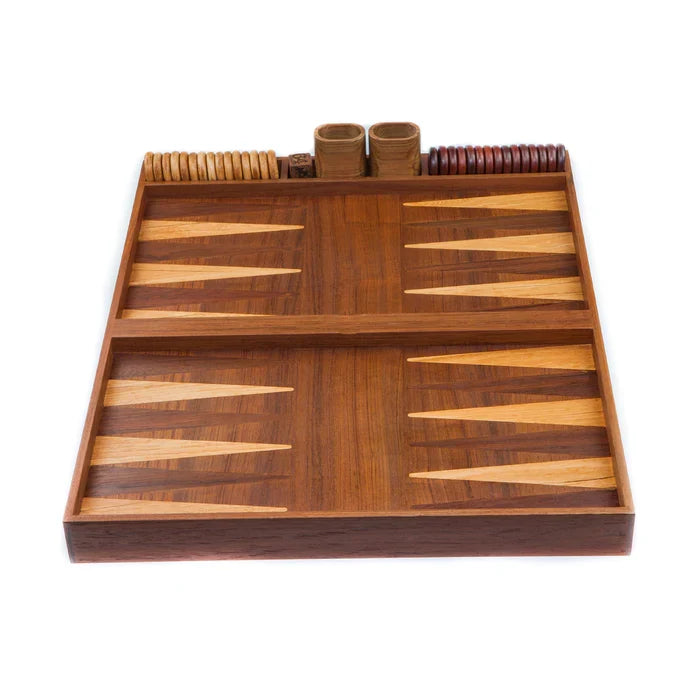 Premium Grade Teak 2 in 1 Backgammon/Checkerboard