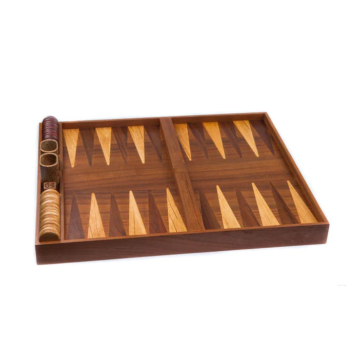 Premium Grade Teak 2 in 1 Backgammon/Checkerboard