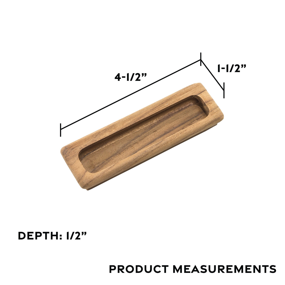 Waterbrands Teak Rectangular Drawer Pull, 4-1/2"