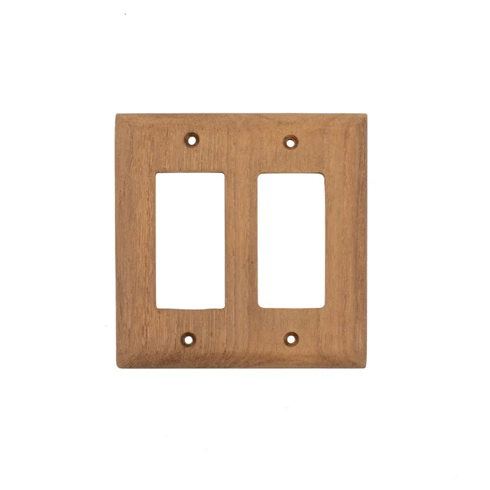 4-15/16" x 5" Premium Grade Teak Double Rocker Switch