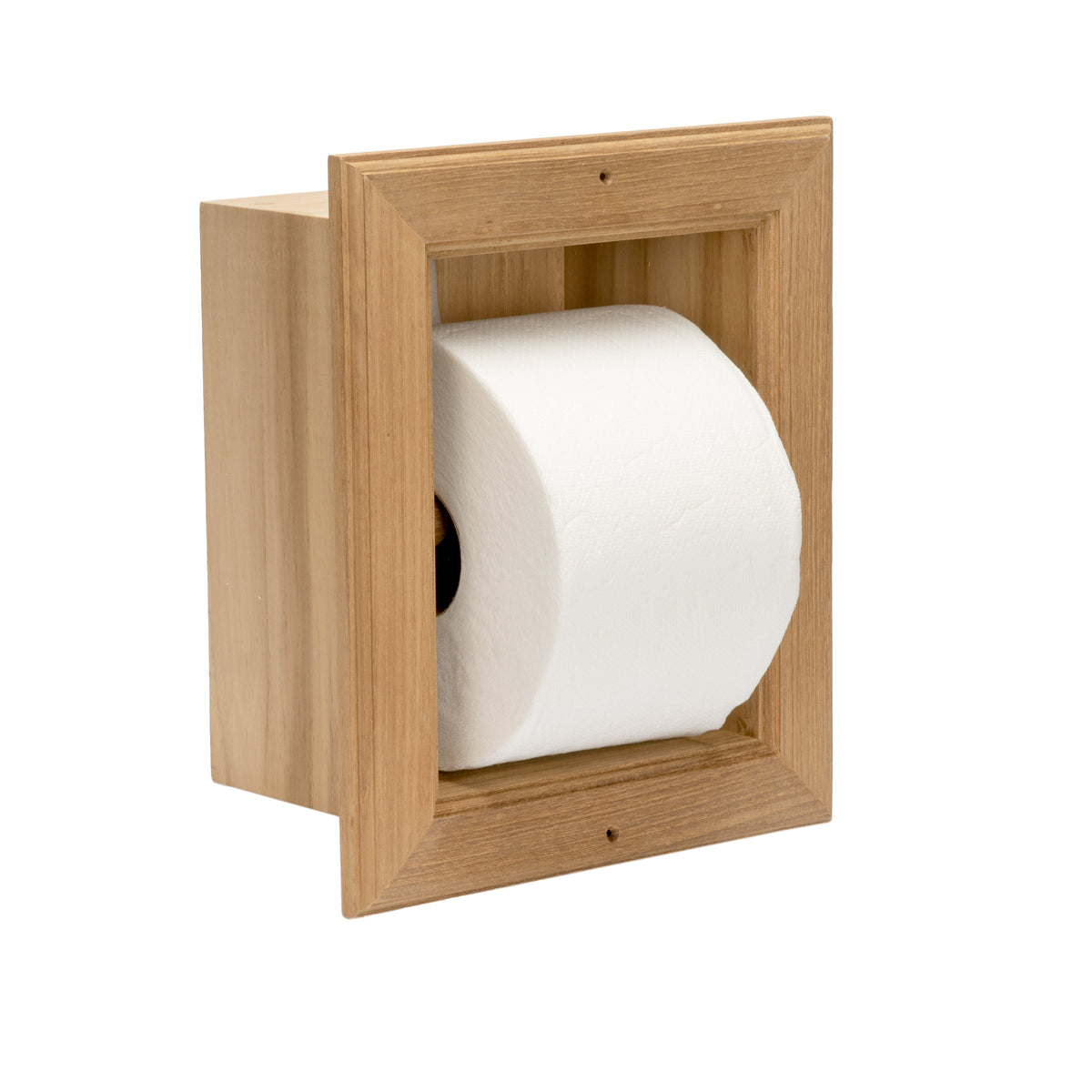 7-1/2" Premium Grade Teak Recessed Toilet Paper Holder