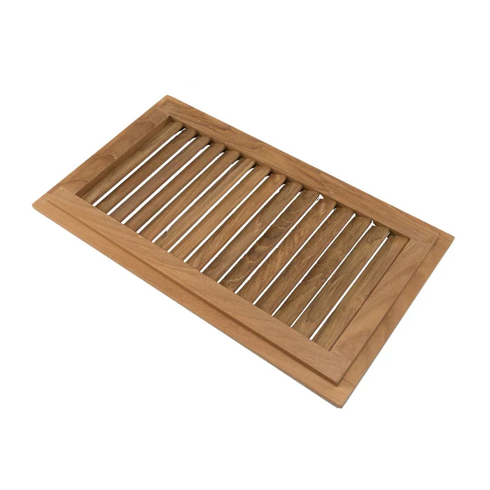 Teak Louvered Vent Insert or Register, 15" H x 8-1/8" W Cutout