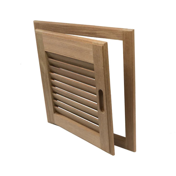 Teak Louvered Door, Left Handed, 15" x 15"