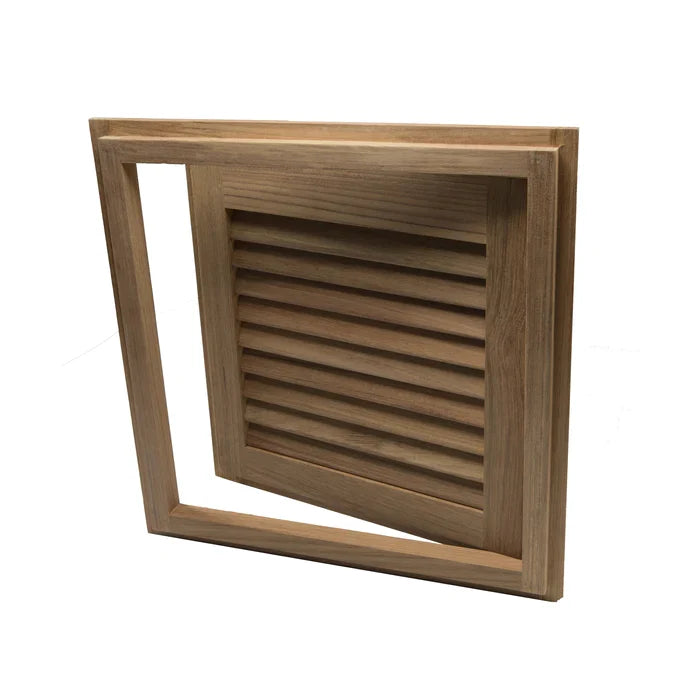 Teak Louvered Door, Left Handed, 15" x 15"