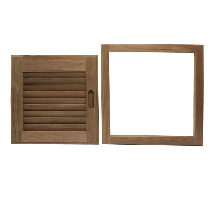 Teak Louvered Door, Left Handed, 15" x 15"