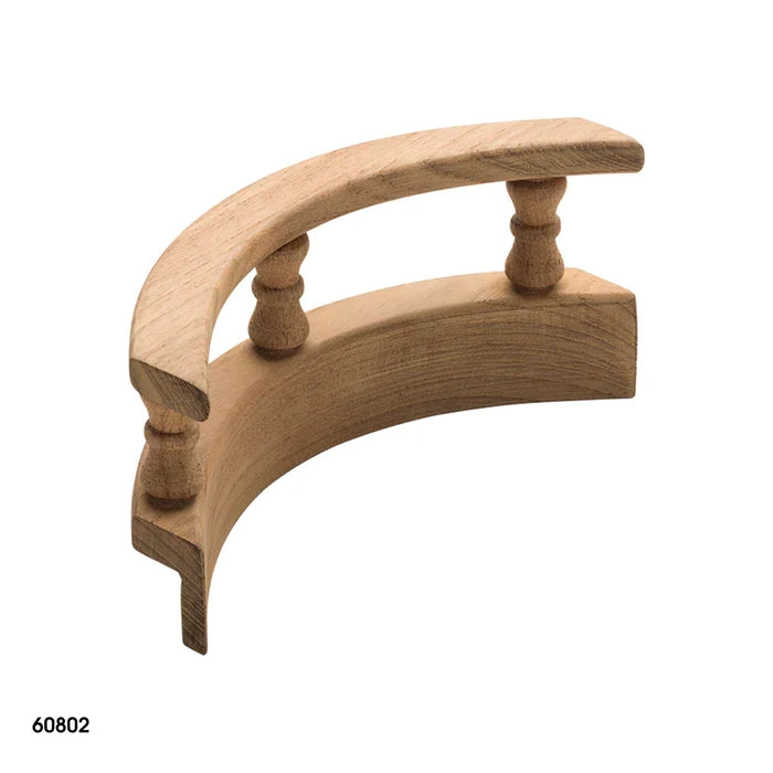 3-1/2" x 8" 90âˆšÃ‡Â¬âˆž Premium Grade Teak L-Type Pin Rail Inside Corner