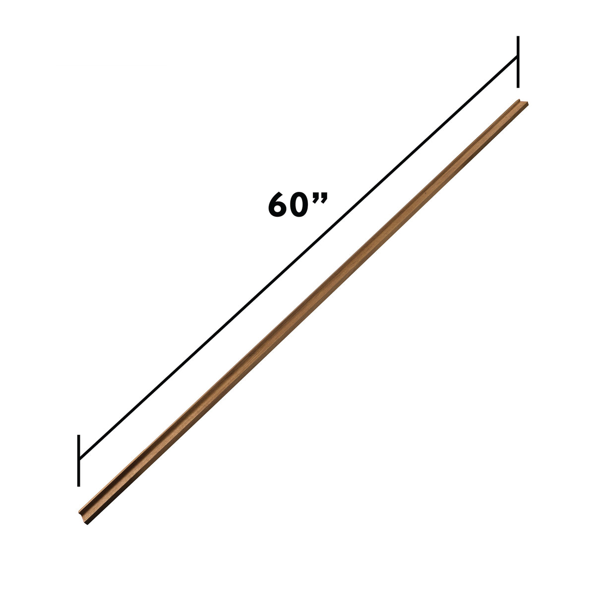 Teak Rail Molding, 1-5/8" x 13/16" x 5'