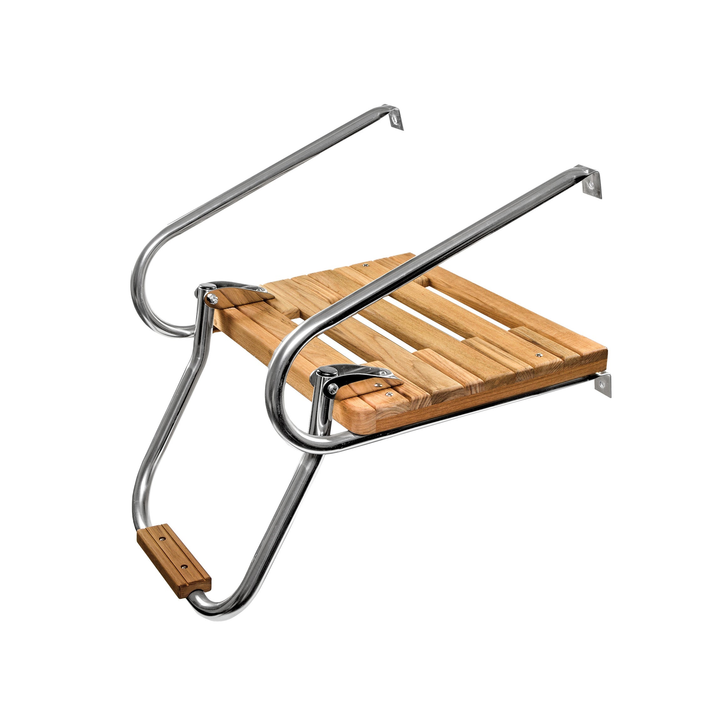 Swim Platform with Ladder, Teak, Two Side Rails, I/O Use, w/hardware