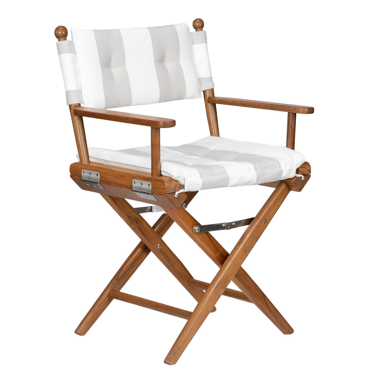 Premium Grade Teak Newport Folding Director's Chair with Solana Seagull Sunbrella Fabric Seat Cushions