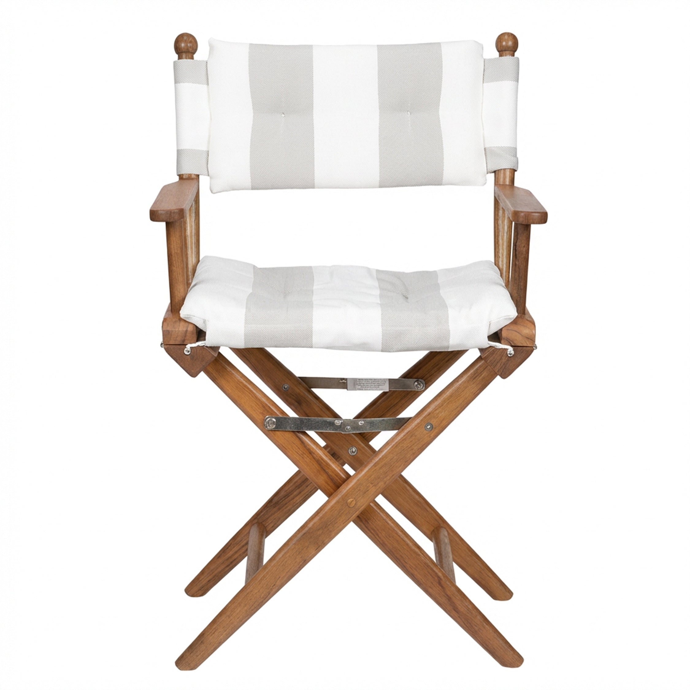 Premium Grade Teak Newport Folding Director's Chair with Solana Seagull Sunbrella Fabric Seat Cushions