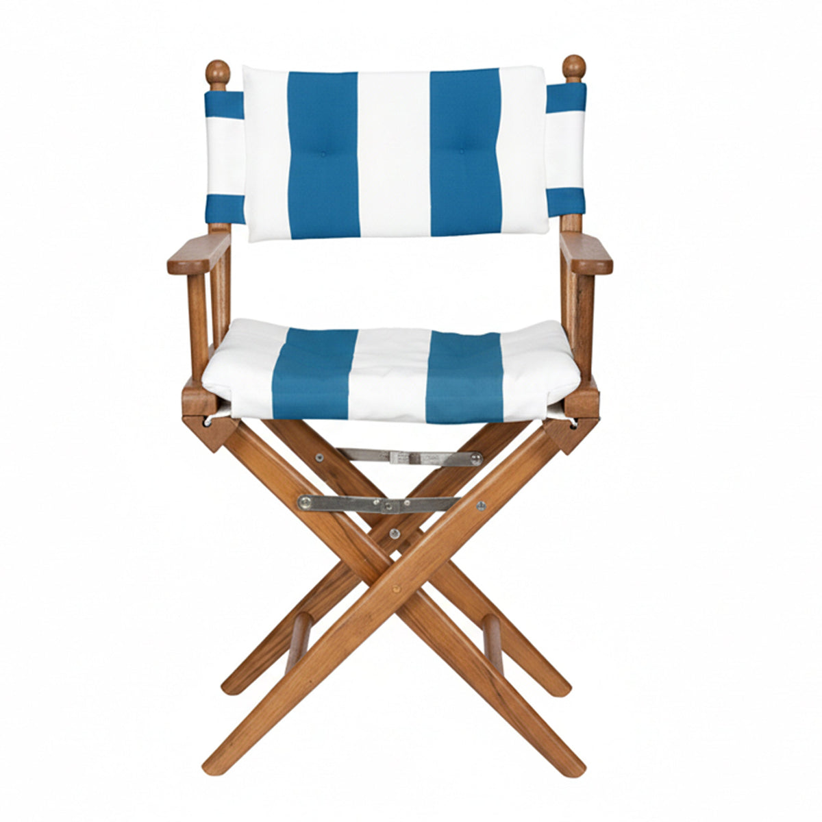 Premium Grade Teak Newport Folding Director's Chair with Cabana Regatta Sunbrella Fabric Seat Cushions