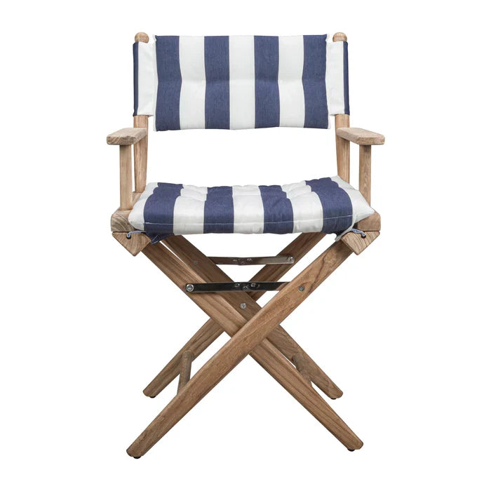Director's Chair with Navy/White Cushions
