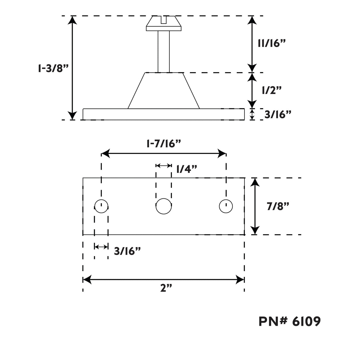 Deck Hinges & Parts - Stainless Steel - 6109