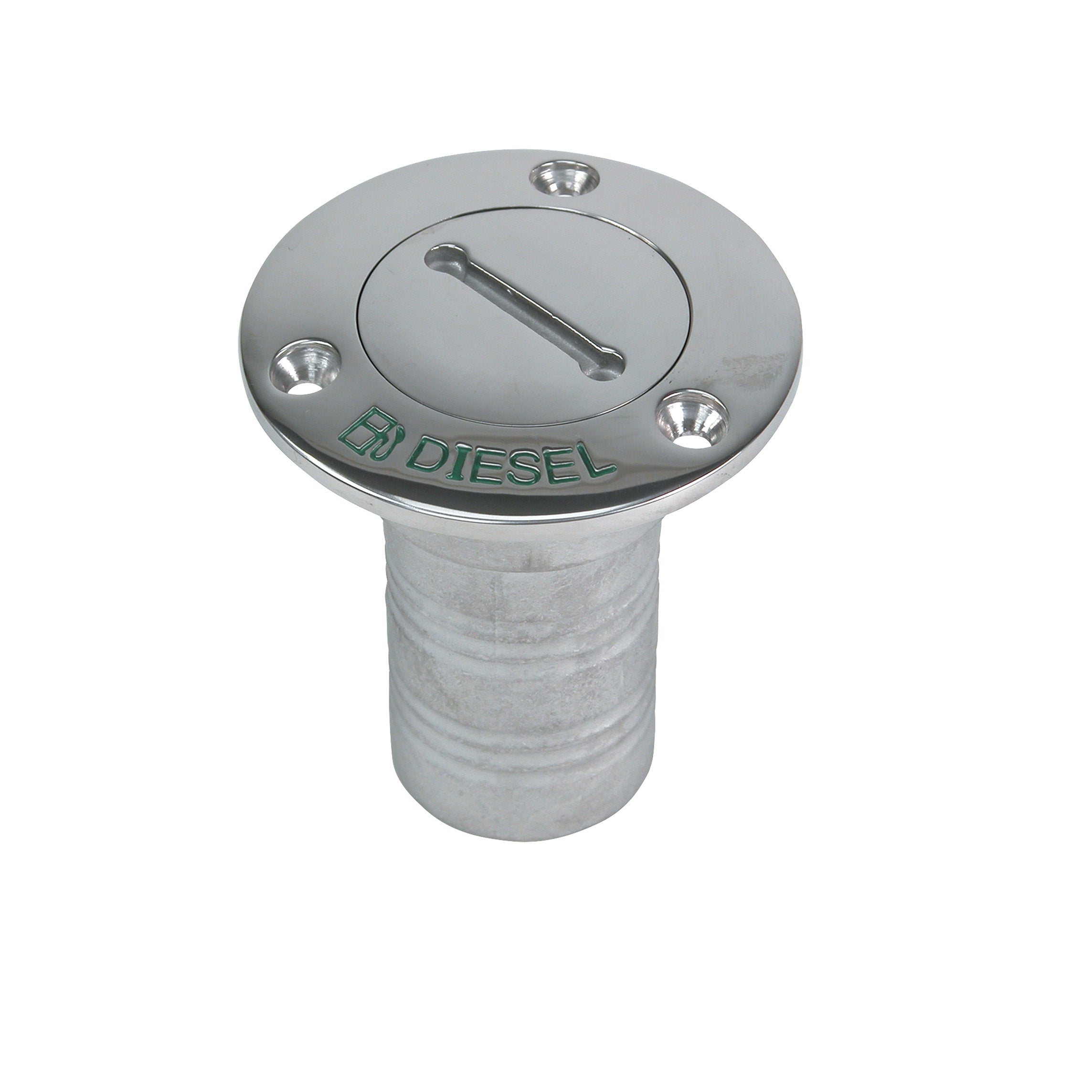 Tapered Stainless Steel Deck Fill Plate for 1-1/2" Diesel Hose, 3-1/2" Flange