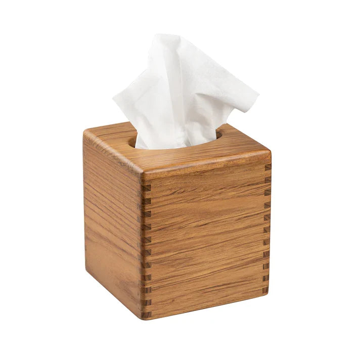 5-1/4" Premium Grade Teak Tissue Box Holder