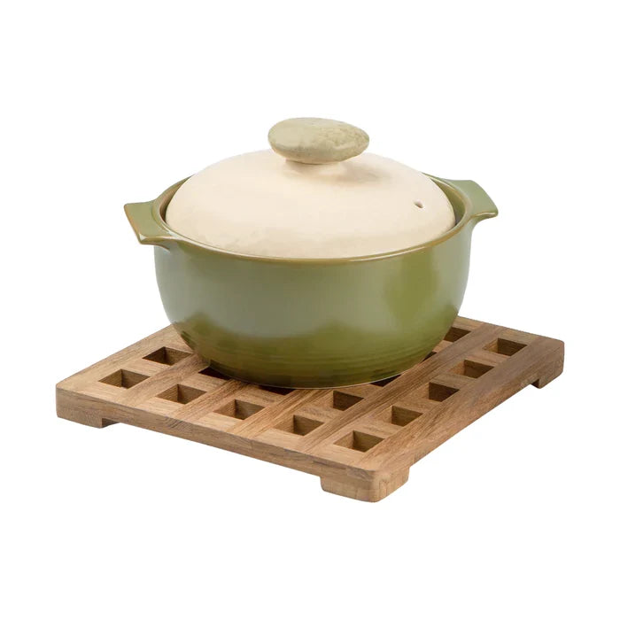 Teak Square Trivet 8"