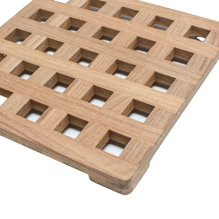 Teak Square Trivet 8"