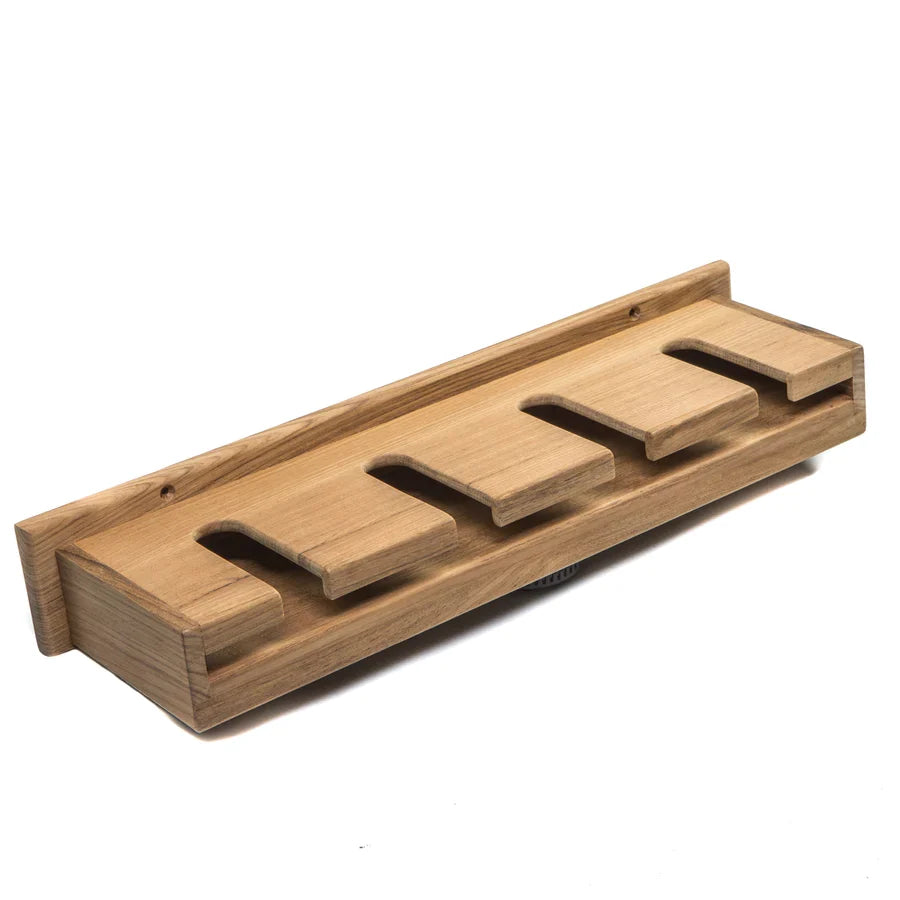 Teak Wineglass Rack with Shelf