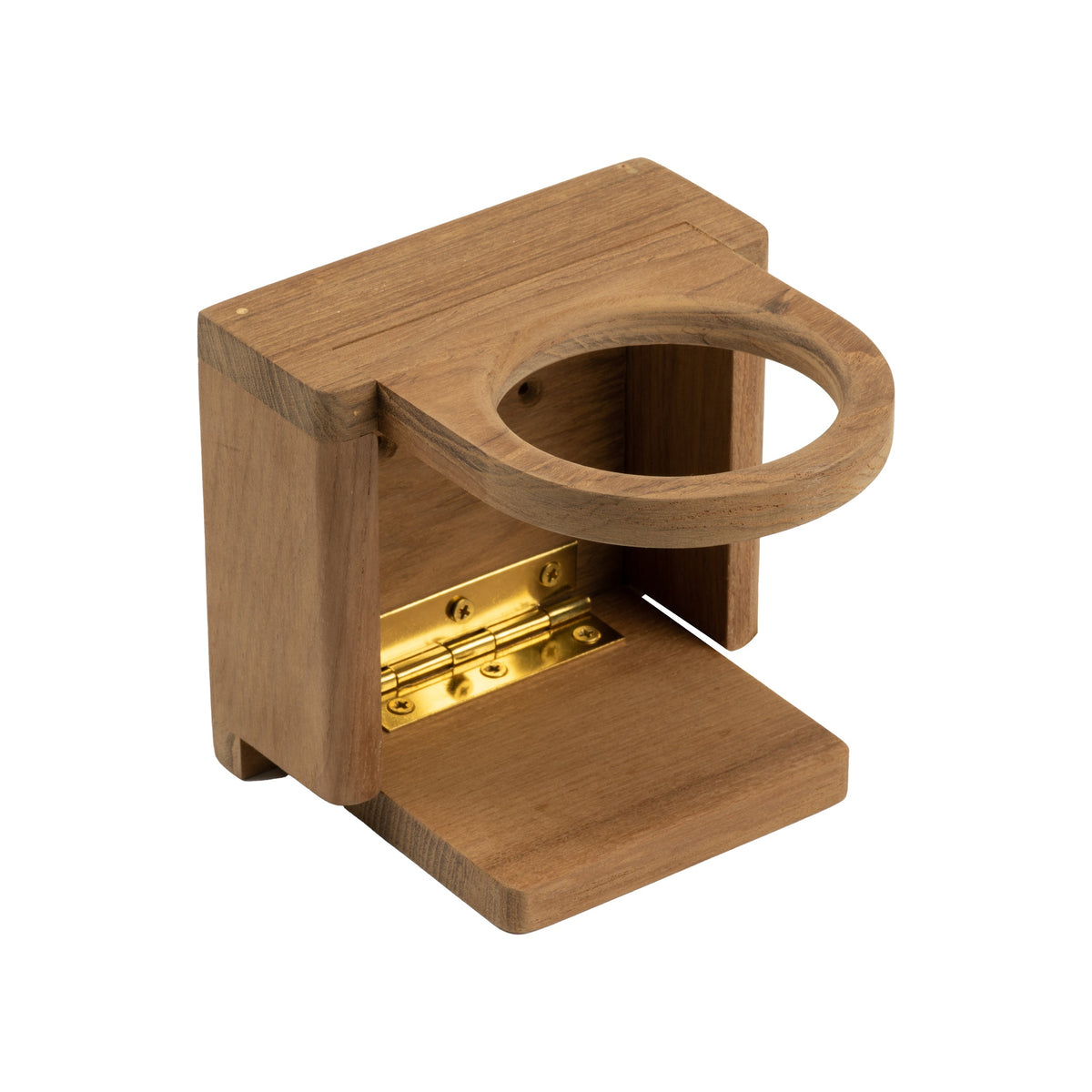 Teak Folding Drink Holder, Standard, 4-1/4"W x 5-1/4" H
