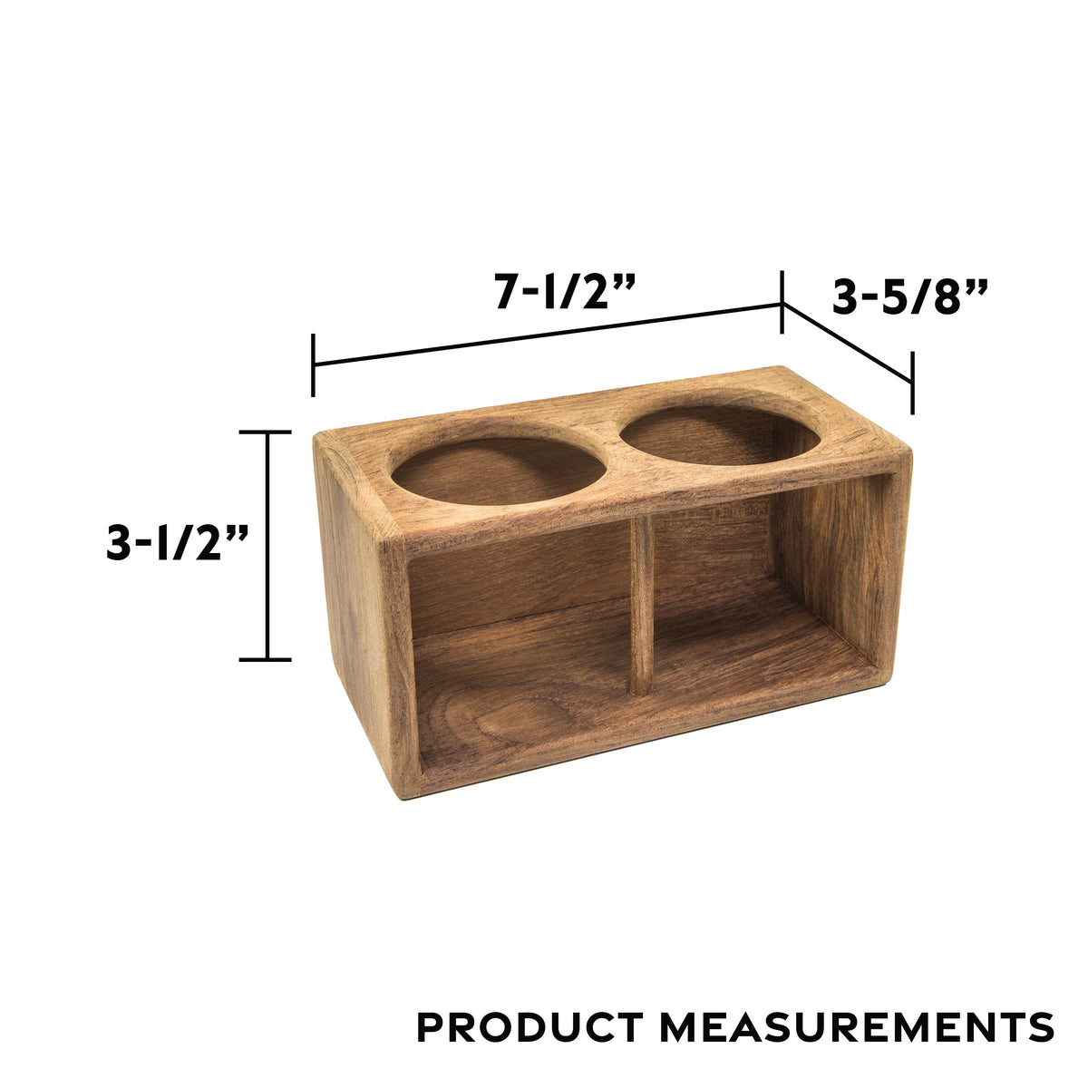 7-1/2" Premium Grade Teak Two-Drink Rack