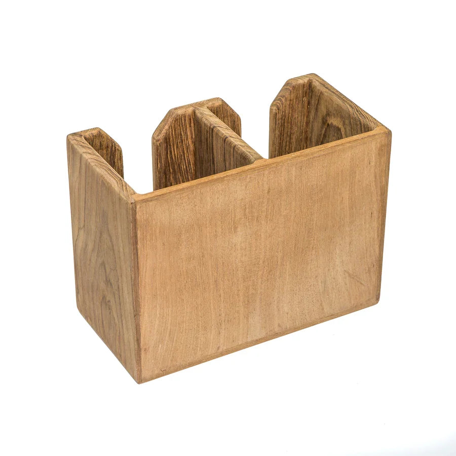 8-3/4" Premium Grade Teak Two-Bottle Rack