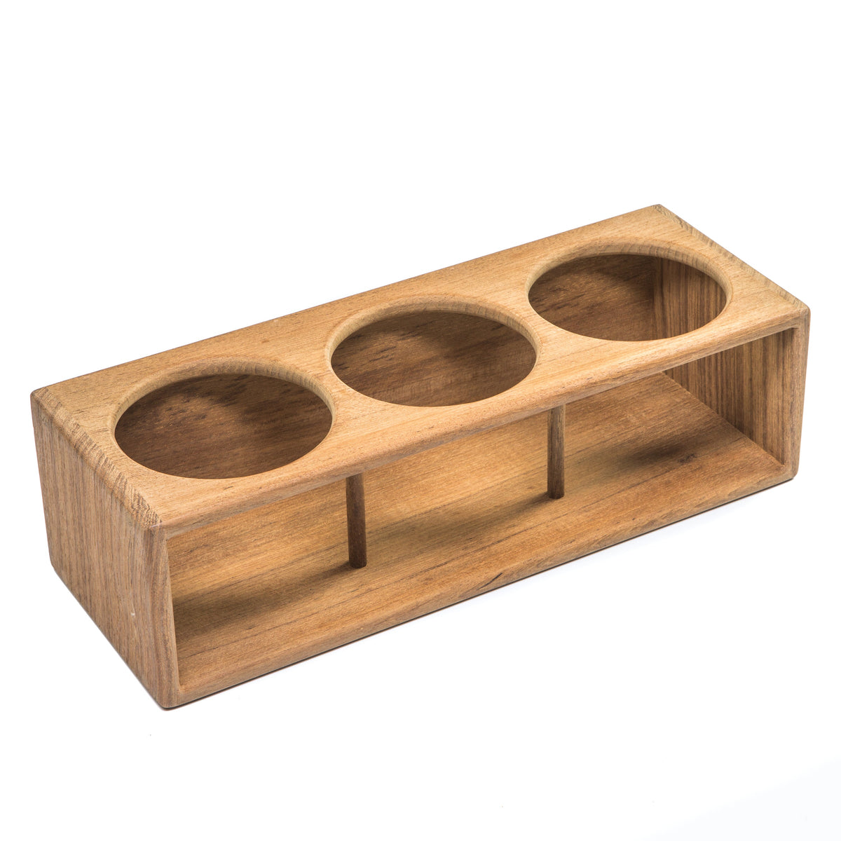 13" Premium Grade Teak Three Bottle Wine Holder