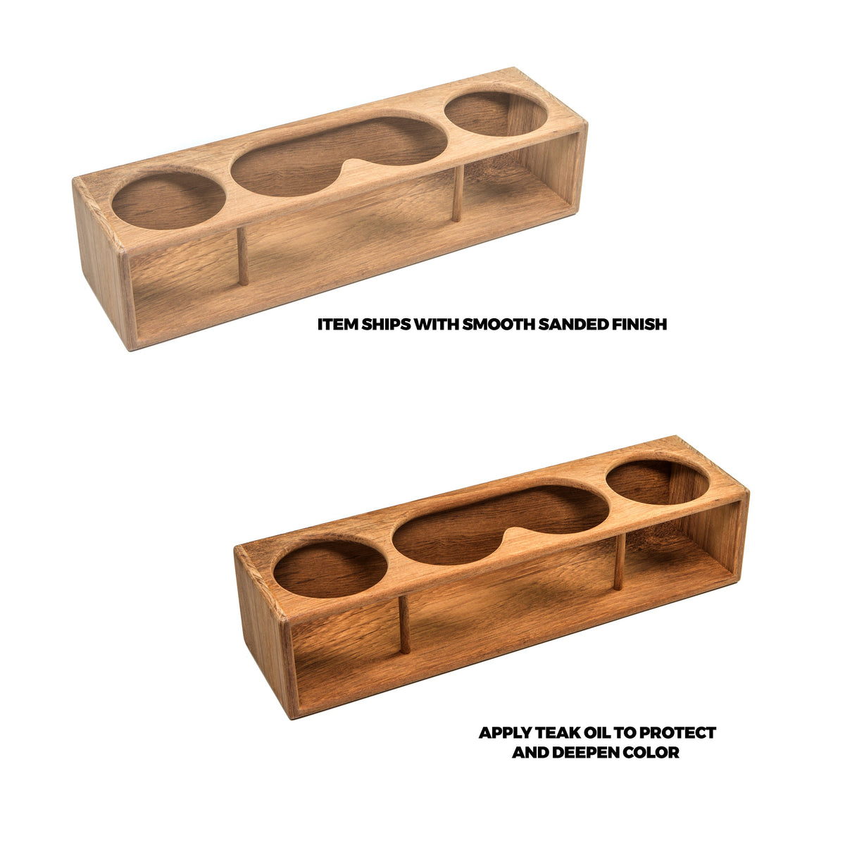 Teak Insulated Drink Holder, Binocular Rack