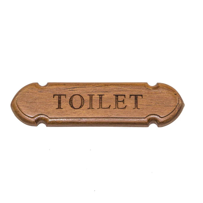 3-7/8" Premium Grade Teak Toilet Name Plate