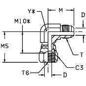 Swivel Nut Elbow, 3/8 x 9/16-18