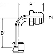 Swivel Nut 90 Tube Elbow Long, 1