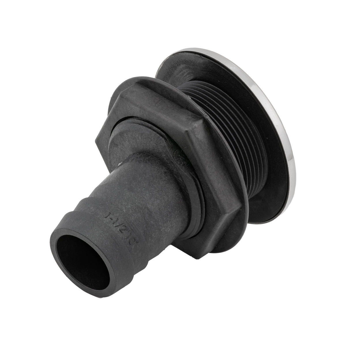 10âˆšÃ‡Â¬âˆž Angled Stainless Steel and Nylon Scupper with Barb
