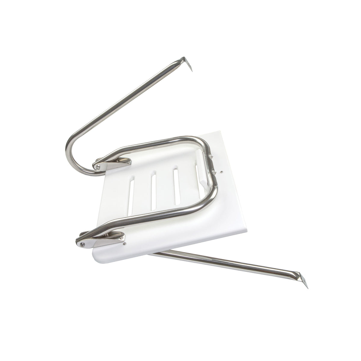 White Poly Swim Platform with Ladder and Mounting Hardware for Boats with Outboard Motors