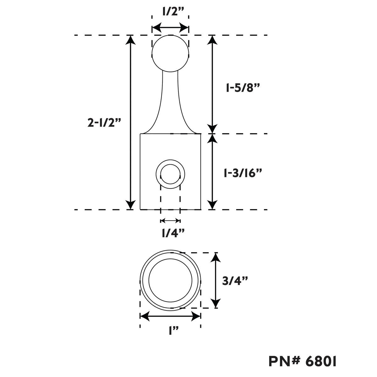 3/4" 316 Stainless Steel Outside Ball End Fitting
