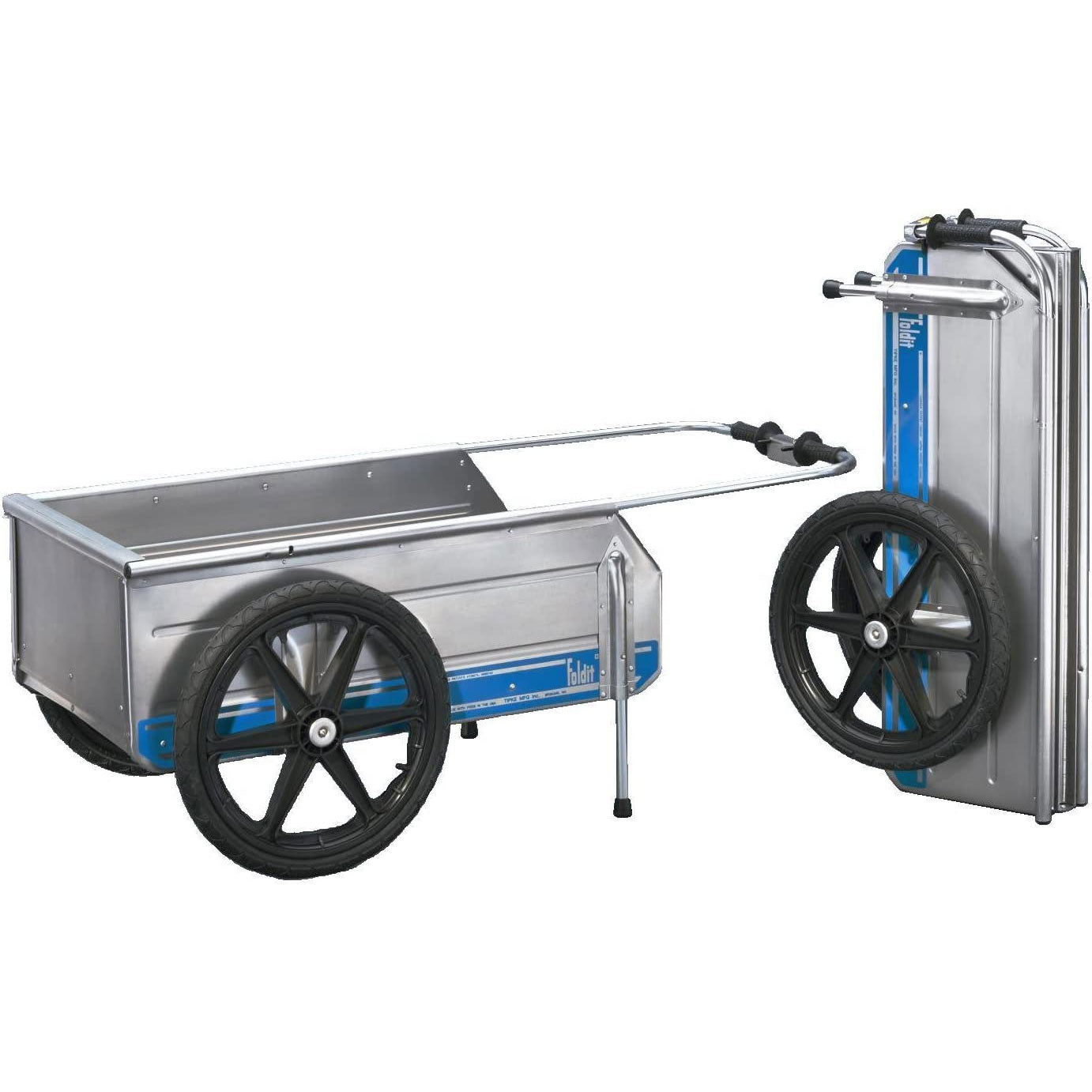 Foldit, Aluminum Folding Utility Dock Cart, Collapsible, Blue Stripe