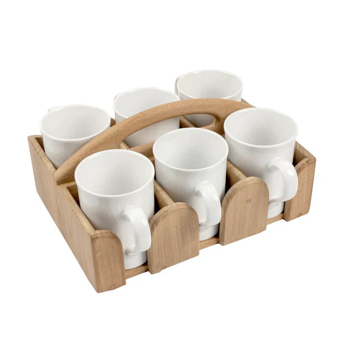 7-3/4" Premium Grade Teak 6 Teak Mug Holder