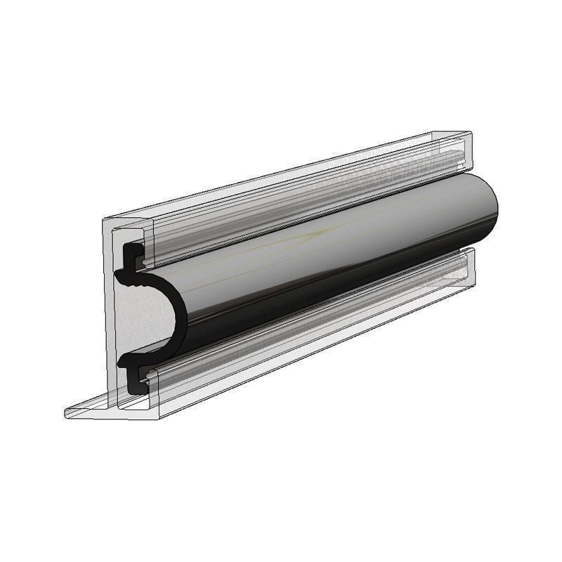 3/4" Flexible Vinyl Insert for Rub Rails - 3/4" H x 3/8" W x 50' L - Black