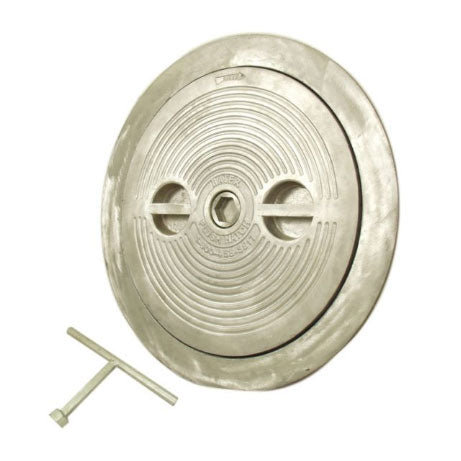 Baier Hatch, 18" Round, Flush Deck, Hex Centerbolt Marine Hatch, Aluminum Cover with Aluminum Ring