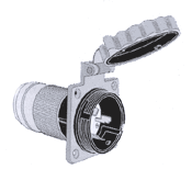 Marinco Easy Lock Power Inlet, 50A 125/250V, Stainless Steel, 6373EL-B