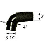 Exhaust Elbow, 90 Deg., 3-1/2" to 4", 20-0093P