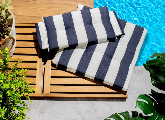 Director's Chair with Navy/White Cushions
