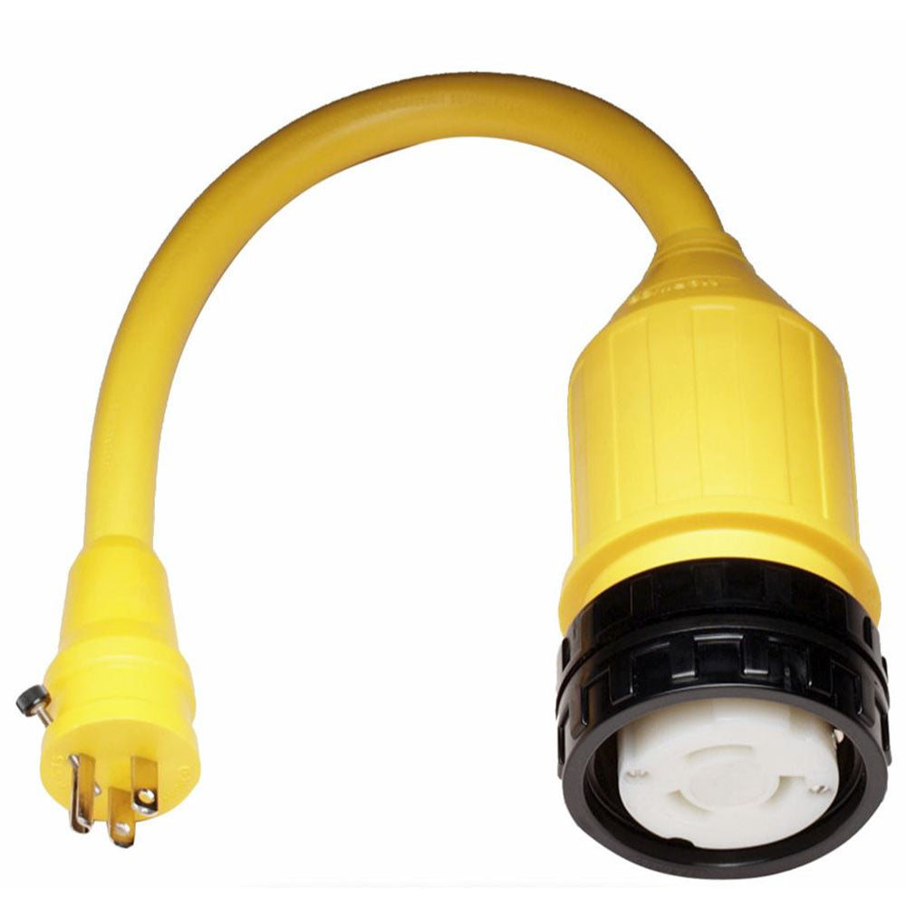 Pigtail Shore Power Adapter, 15A 125V Male to 50A 125V Female