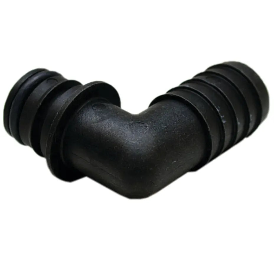 Jabsco, QEST Type Port Fitting, Quad Port to 3/4" Hose Barb, 90° (Sold as Pair) (Discontinued)